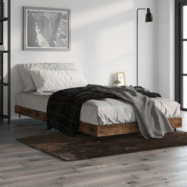 vidaXL Bettgestell ohne Matratze R&auml;uchereiche 90x200 cm Holzwerkstoff