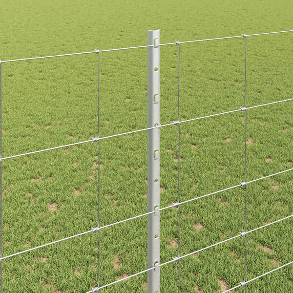vidaXL Zaun mit Pfosten Silber 1,4 x 25 m Stahl