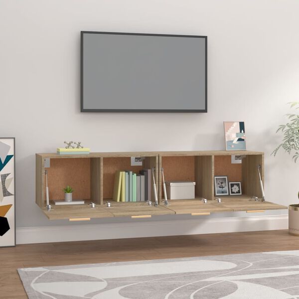 vidaXL Wandschr&auml;nke 2 Stk. Sonoma-Eiche 80x35x36,5 cm Holzwerkstoff