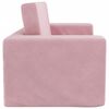 vidaXL Kinder-Schlafsofa 2-Sitzer Rosa Weicher Pl&uuml;sch