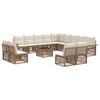 vidaXL Gartensofa-set 14 stk. Beige Poly-Rattan