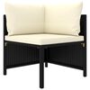 vidaXL 5-tlg. Garten-Lounge-Set mit Kissen Poly Rattan Schwarz