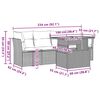 vidaXL 5-tlg. Garten-Sofagarnitur mit Kissen Schwarz Poly Rattan