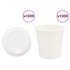 vidaXL Pappbecher mit Deckeln 1000 Stk. 4oz 100ml
