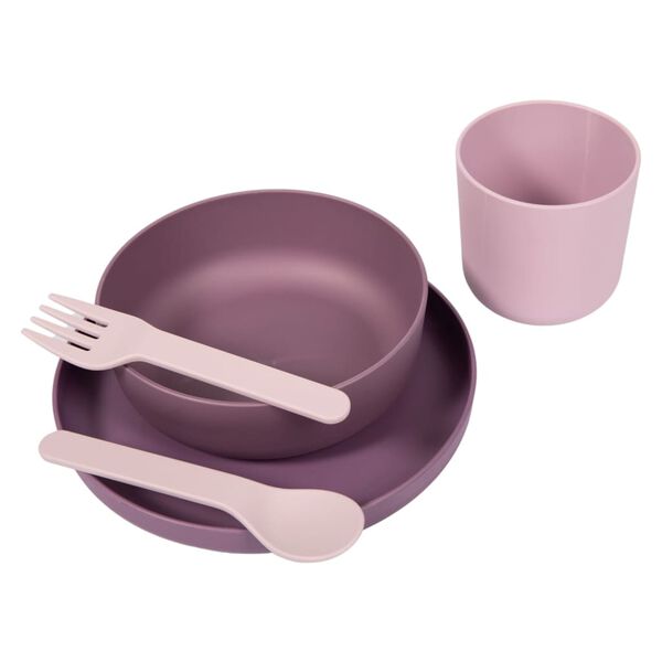 Bo Jungle 5-tlg. Baby-Geschirr-Set CPLA Lila und Rosa