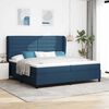 vidaXL Boxspringbett mit Matratze mit Kopfteil Blau 200 x 200 cm Stoff