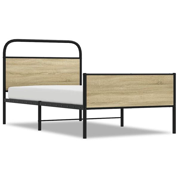 vidaXL Bettgestell ohne Matratze 100x200 cm Sonoma-Eiche Holzwerkstoff