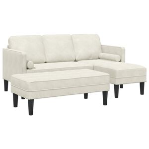 vidaXL Sofa Set 2 stk. Creme Polyester