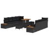 vidaXL Gartensofa-set mit Kissen 11 pcs Schwarz Poly Rattan