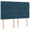 vidaXL Boxspringbett mit Matratze Dunkelblau 160x200 cm Samt