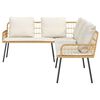 vidaXL Garten-Sofa-Set 2 pcs Natur Poly-Rattan