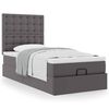 vidaXL Ottoman-Bett mit Matratze Grau 90x190 cm Kunstleder