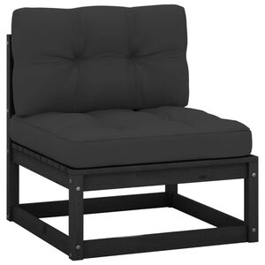 vidaXL Garten-Mittelsofa mit Kissen Massivholz Kiefer