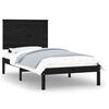 vidaXL Massivholzbett Schwarz 90x190 cm