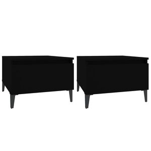 vidaXL Beistelltische 2 Stk. Schwarz 50x46x35 cm Holzwerkstoff