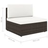 vidaXL 6-tlg. Garten-Lounge-Set mit Kissen Braun Poly Rattan