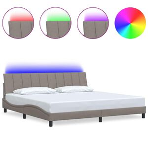 vidaXL Bettgestell ohne Matratze "Hanko" Taupe 200x200 cm Stoff