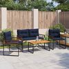 vidaXL Gartenm&ouml;bel Set mit Kissen 4 pcs Marineblau