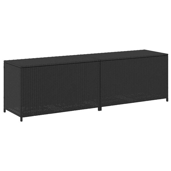 vidaXL Gartenbox Poly Rattan 200x50x60 cm Schwarz