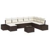 vidaXL Garten-Sofa-Set mit Kissen 8 pcs Braun und Creme Poly-Rattan