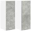 vidaXL H&auml;ngeschrank 2 pcs Betongrau und Wei&szlig; Holzwerkstoff