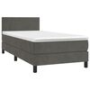 vidaXL Boxspringbett mit Matratze Dunkelgrau 90x190 cm Samt