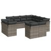 vidaXL 11-tlg. Garten-Sofagarnitur mit Kissen Grau Poly Rattan