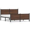 vidaXL Metallbett ohne Matratze Braun Eichen-Optik 140x200 cm