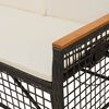vidaXL Garten Liegesofa Set Schwarz und Cremewei&szlig; 164 x 164 x 112 cm