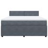 vidaXL Boxspringbett mit Matratze Dunkelgrau 180x200 cm Samt