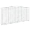 vidaXL Gabionen mit Hochbogen 9 Stk. 400x50x180/200cm Verzinktes Eisen