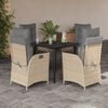 vidaXL 5-tlg. Garten-Essgruppe mit Kissen Beigemischung Poly Rattan
