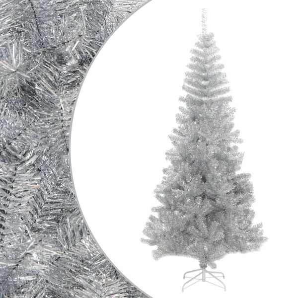 vidaXL K&uuml;nstlicher Weihnachtsbaum mit St&auml;nder Silber 180 cm PET