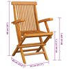 vidaXL Gartenst&uuml;hle mit Grauen Kissen 2 Stk. Massivholz Teak