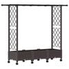 vidaXL Hochbeet mit Rankgitter und Dach Braun 164 x 40 x 127 cm PP