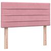 vidaXL Boxspringbett mit Matratze & LED Rosa 80x220 cm Samt