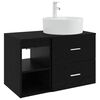 vidaXL Badezimmerm&ouml;bel-Set 2 Stk. Schwarze Eiche Holzwerkstoff