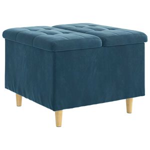 vidaXL Aufbewahrungsottomane mit Kissen Blau 60 x 60 x 45 cm Samt