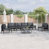vidaXL Gartensofa-set mit Kissen 7 pcs Schwarz Stahl