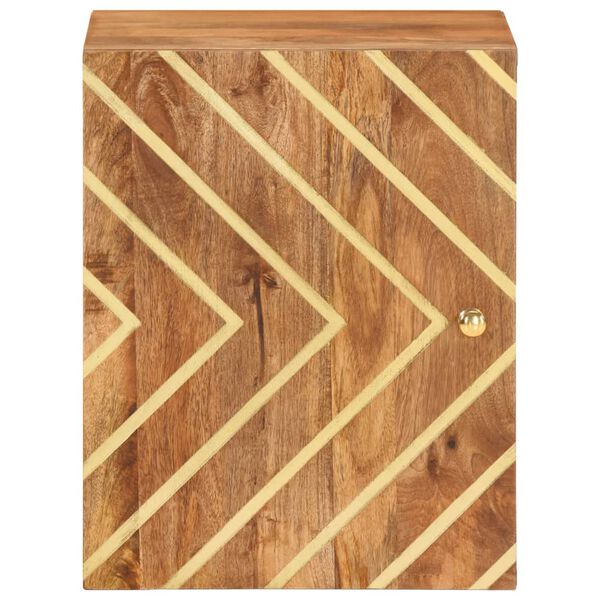 vidaXL Wand-Badschrank Braun und Schwarz Massivholz Mango