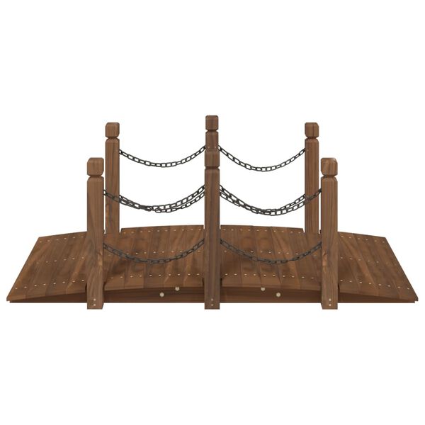 vidaXL Gartenbrücke mit Kettengeländer 150x67x56 cm Massivholz Fichte