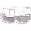 vidaXL Gartensofa-set mit Kissen 7 pcs Schwarz Poly-Rattan