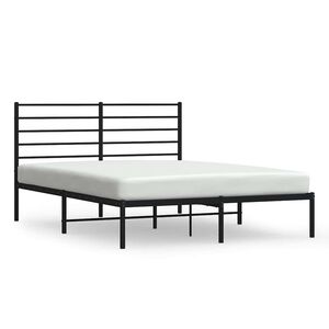 vidaXL Bettgestell mit Kopfteil Metall Schwarz 150x200 cm