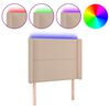 vidaXL LED Kopfteil Cappuccino-Braun 83x16x118/128 cm Kunstleder