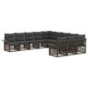vidaXL Gartensofa-set 11 pcs Grau Poly-Rattan