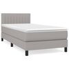 vidaXL Boxspringbett mit Matratze Hellgrau 90x190 cm Stoff