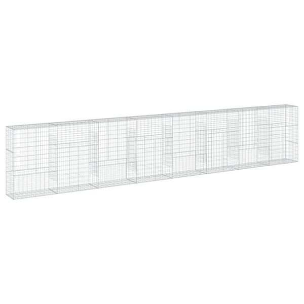 vidaXL Gabione mit Deckel 800x50x150 cm Verzinktes Eisen