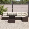 vidaXL Gartensofa-set mit Kissen 7 pcs Braun und Creme Poly-Rattan
