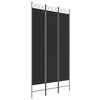 vidaXL 3-tlg. Paravent Schwarz 120x220 cm Stoff
