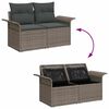 vidaXL Garten-Sofa-Set mit Kissen mit Speicher 8 pcs Grau Poly Rattan